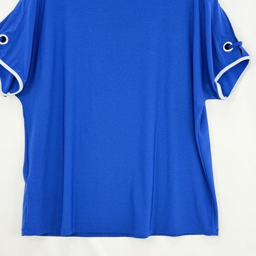 Coconut Row Palm Beach Royal Blue Short Sleeve Women's Top Médium - Picture 10 of 16